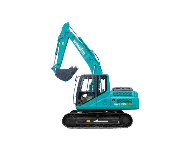 SWE135E-3H on trailer clearing trees garden Small Excavator